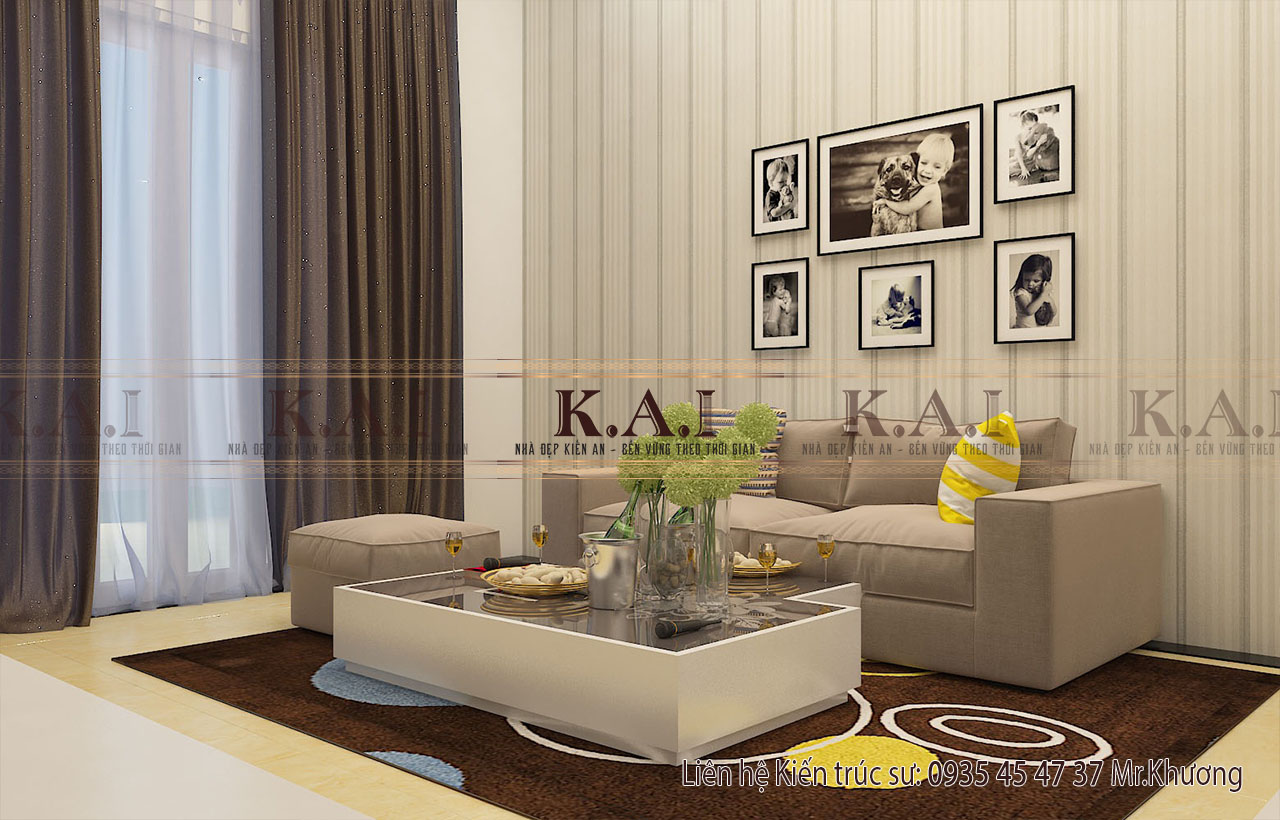 Mẫu thiết kế nội thất nhà cấp 4 của vợ chồng trẻ ở Đồng Nai - phòng khách