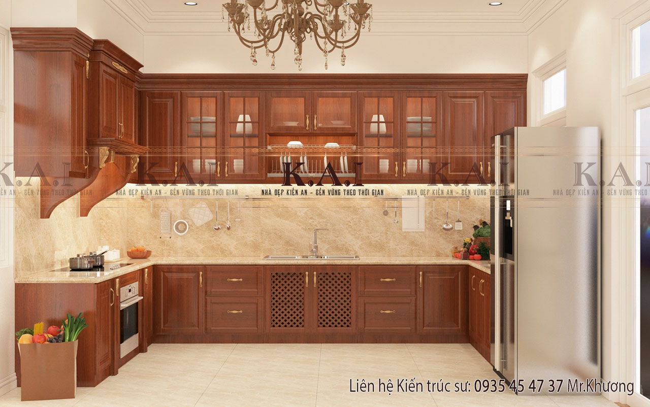 Thiết kế nội thất đồ gỗ tự nhiên cho phòng bếp