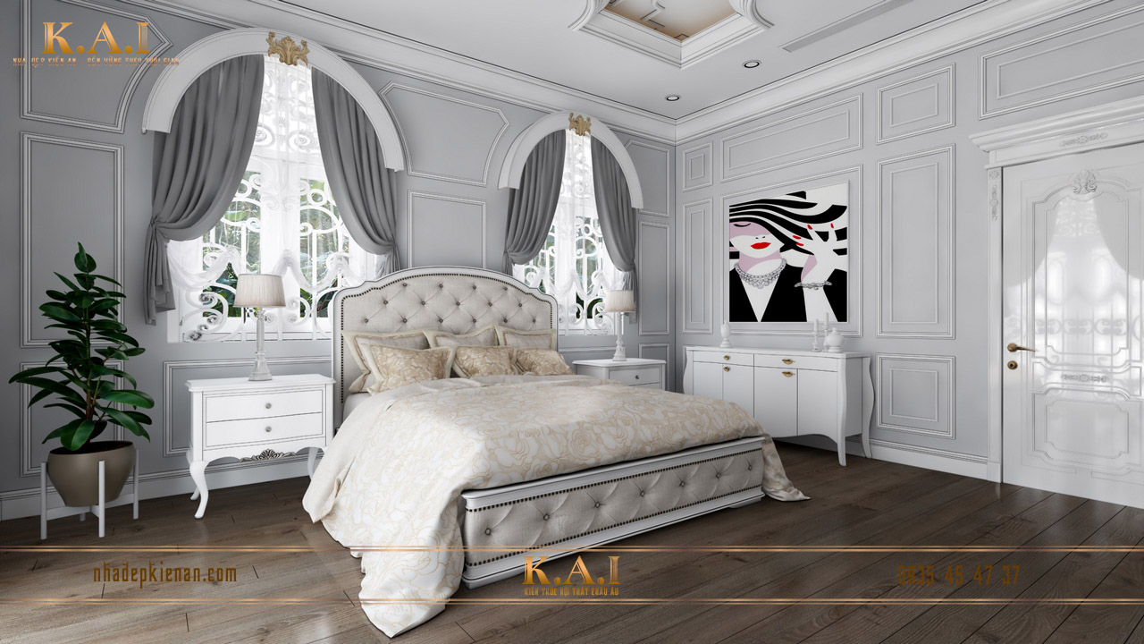 Thiết kế phòng ngủ tân cổ điển châu Âu
