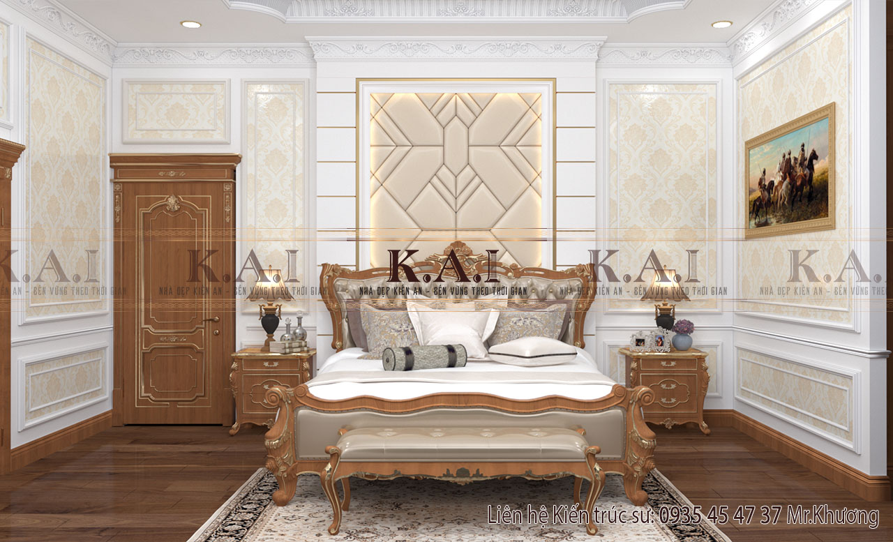 Mẫu thiết kế nội thất phong cách châu Âu phòng ngủ