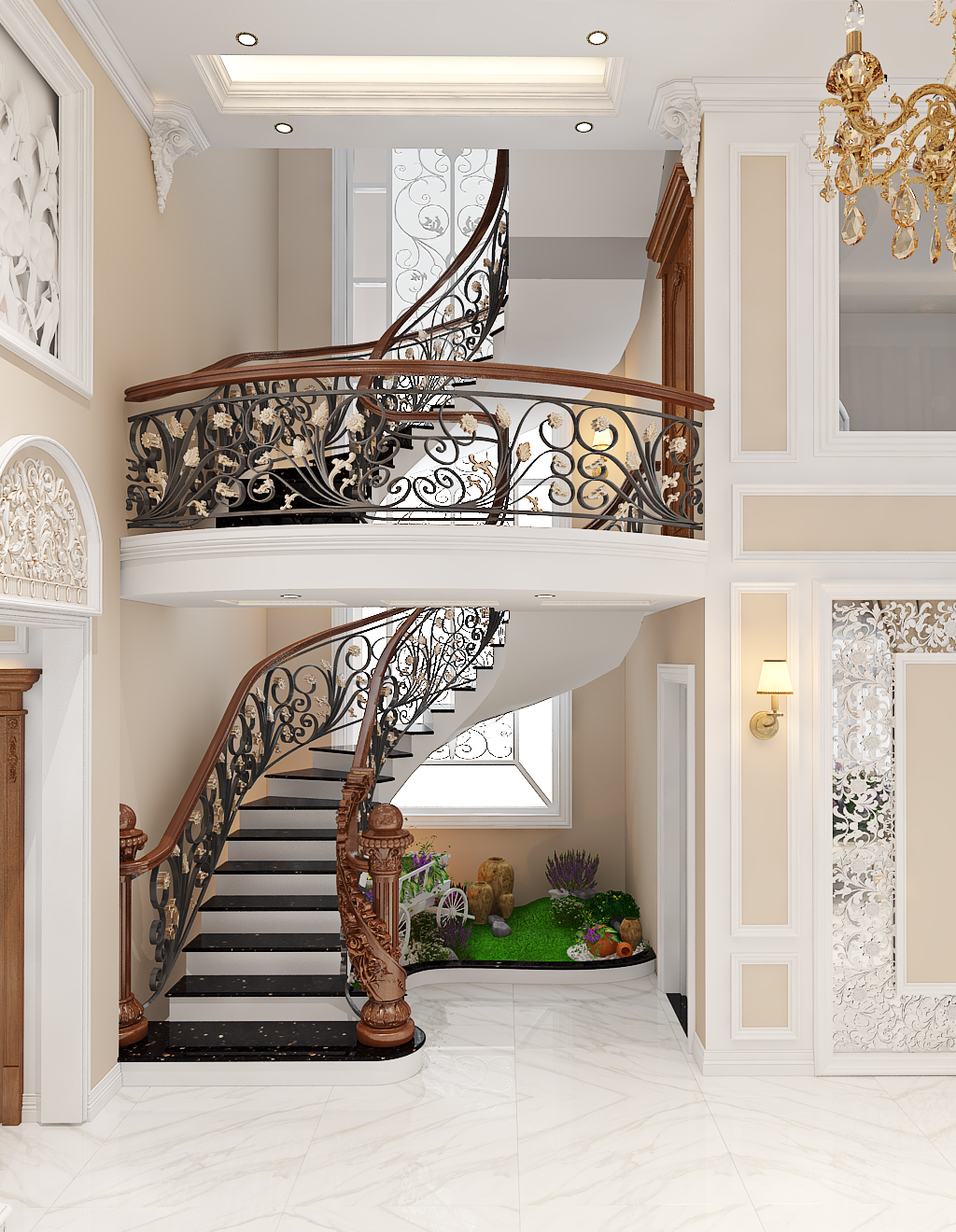 Cầu thang tân cổ điển – Xu hướng thiết kế biệt thự năm 2021