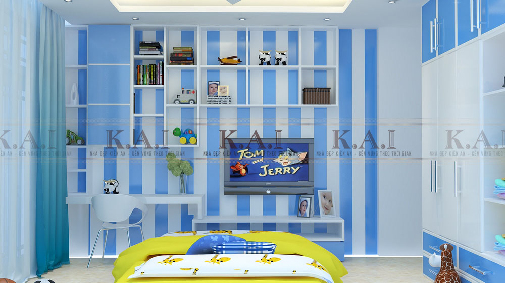 Thiết kế phòng ngủ con trai 