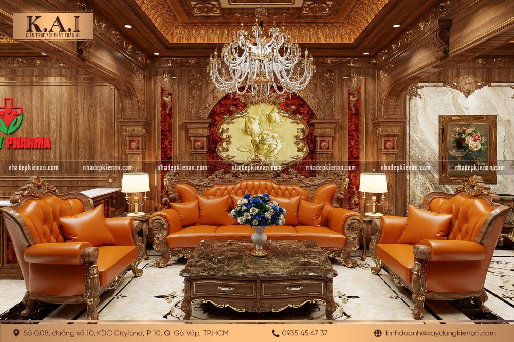 Phòng khách cổ điển phù hợp với chủ nhân yêu thích sự cổ kính hoàng gia